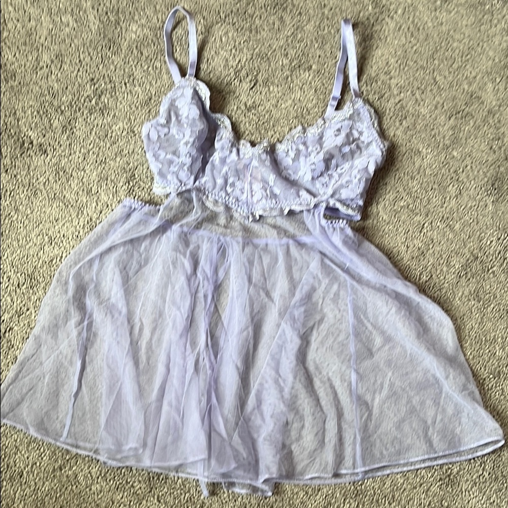 Lavender Lace Babydoll Lingerie